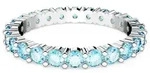 Fingerring SWAROVSKI "Matrix, Rundschliff" Gr. 58, blau (metallfarben, aquamarine),