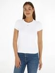 Tommy Jeans Kurzarmshirt "TJW ESSENTIAL RIB SHORT SLEEVE EXT" Baumwollmischung in