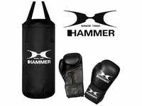 Hammer Boxsack "Junior ", (Set, 2 tlg., mit Boxhandschuhen) schwarz
