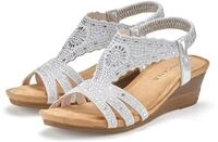 Keilsandalette LASCANA "Elegante Sommer‑Sandalette", Damen, Gr. 38, silber