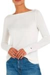 Strickpullover TOMMY HILFIGER "CO JERSEY STITCH V-NECK SWEATER", Damen, Gr. XXS (32),