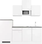Flex-Well K&uuml;chenzeile "Lucca" Breite 210 cm, mit K&uuml;hlger&auml;t und Glaskeramikkochfeld
