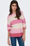 ONLY Strickpullover "ONLATIA L/S STRIPE PULLOVER KNT NOOS" Viskosemischung, regular