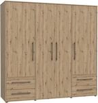 FORTE Kleiderschrank "Mokkaris, zeitloses Design, 3&ndash;4 T&uuml;ren, Made in Europe" B/H/T