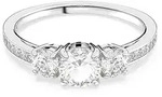 Fingerring SWAROVSKI "Stilla Round Attract" Gr. 55, silber (metallfarben,