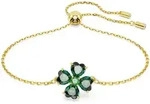 Armband SWAROVSKI "IDYLLIA" Gr. M, gold (gelbgoldfarben, gr&uuml;n, gr&uuml;n), Armb&auml;nder,