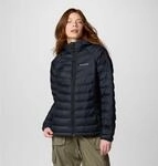 Steppjacke COLUMBIA "Powder Lite II Hooded Jacket", Damen, Gr. XL, schwarz, Web,