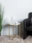 HAKU Beistelltisch "Sofatisch, Wohnzimmertisch" 1 Stk. tlg. rund - aus Metall Gold -