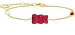 Armband THOMAS SABO "THOMAS SABO x HARIBO Schmuck: Armband mit Goldb&auml;r" Gr. 19, rot