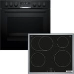 BOSCH Induktions Herd-Set "HEB578BB4" mit Backwagen Pyrolyse-Selbstreinigung