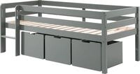 Vipack Spielbett "Pino, Kiefer massiv, mit Rolllattenrost, 3 Rollboxen, Made in