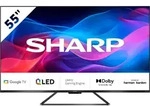 SHARP QLED-Fernseher "4T-C55GRx", Energieeffizienz: F (A-G), schwarz, 55 &prime;&prime;,