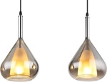 GLOBO LIGHTING H&auml;ngeleuchte "GEEKY", silber (schwarz matt), 3, H: 140cm, 1 Stk.,