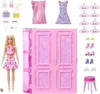 Spielwelt BARBIE "Traumkleiderschrank mit Modepuppe", bunt, Spielfigurenwelten,