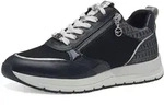 Keilsneaker TAMARIS, Damen, Gr. 38, blau (nachtblau kombiniert), Lederimitat, Textil,