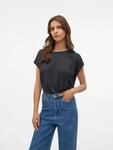 Vero Moda Rundhalsshirt "VMLAVA PLAIN SS TOP LUREX STRIPE" Viskosemischung, loose fit