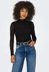 Langarmshirt ONLY "ONLERICA LIFE MESH L/S TOP JRS NOOS", Damen, Gr. XS, schwarz,