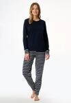 Schlafanzug SCHIESSER "Casual Essentials", Damen, Gr. 36, blau (804, nachtblau),