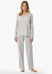 Schiesser Schlafanzug "Casual Essentials" 2 tlg. Baumwolle, V-Ausschnitt,
