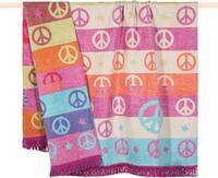 PAD Wohndecke "PEACE" Made in Europe, Wendefunktion, gestreift, mit Fransen,...