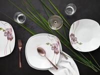 CreaTable Kombiservice "Square Orchidee, Kombi-Service 62-tlg" Fotorealistische