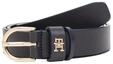 Tommy Hilfiger Lederg&uuml;rtel "ESSENTIAL EFFORTLESS 2.5 cm breit GOLD" Logoemblem,