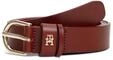 Lederg&uuml;rtel TOMMY HILFIGER "ESSENTIAL EFFORTLESS 2.5 cm breit GOLD", Damen, Gr. 80,