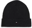 Tommy Hilfiger Strickm&uuml;tze "TH FLAG PIMA COTTON BEANIE" Beanie mit Logostickerei,