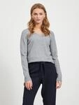 Vila V-Ausschnitt-Pullover "VIRIL V-NECK L/S KNIT TOP - NOOS" Materialmix,...