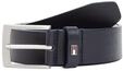 Tommy Hilfiger Lederg&uuml;rtel "ADAN 3.5 cm breit EXT" Metalllogopatch,