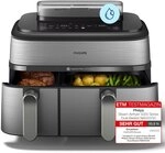 Philips Hei&szlig;luftfritteuse "NA555/00 Steam Airfryer 5000 Series Dual Basket, 9L