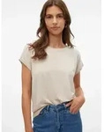 Vero Moda Rundhalsshirt "VMLAVA PLAIN SS TOP LUREX STRIPE" Viskosemischung, loose fit