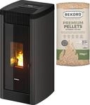 Freepoint Pelletofen "Steel 9 Metall anthrazit" Integriertes Wi-Fi, AIRTIGHT Dichtes