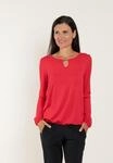 Langarmshirt SEIDEL MODEN, Damen, Gr. 40, rot, Jersey, Obermaterial: 95% Viskose, 5%