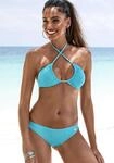 Triangel-Bikini LASCANA, Damen, Gr. 40, Cup C/D, blau (t&uuml;rkis), Microfaser,
