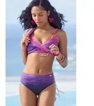 Triangel-Bikini LASCANA, Damen, Gr. 42, Cup C, blau (marine, pink), Polyamid,