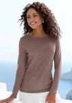 Vivance Langarmshirt "mit modischem Ajour-Muster" aus weichem Baumwollstrick