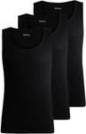Tanktop BOSS "3P RibClassic BOSS ONE", Herren, Gr. L, schwarz (schwarz 001),