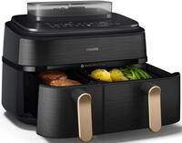 PHILIPS Hei&szlig;luftfritteuse "NA555/00 Steam Airfryer 5000 Series Dual Basket, 9L