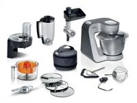 BOSCH K&uuml;chenmaschine "MUM5935B Durchlaufschnitzler, 3 Scheiben, Mixer, silber"
