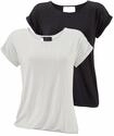 LASCANA Kurzarmshirt "mit modischem Cut-Out" 2er-Pack, aus weichem Viskose-Stretch