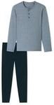 Schlafanzug SCHIESSER "Pyjama Casual Essentials", Herren, Gr. S, blau (dunkelblau,