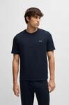 Pyjamaoberteil BOSS "Waffle T-Shirt", Herren, Gr. L, blau (dunkelblau 403),