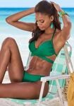 Triangel-Bikini LASCANA, Damen, Gr. 40, Cup C/D, gr&uuml;n, Microfaser,
