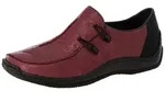 Slipper RIEKER, Damen, Gr. 36, schwarz (rot kombiniert), Glattleder,