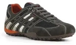 Sneaker GEOX "U SNAKE", Herren, Gr. 48, grau (dunkelgrau), Textil, Veloursleder,