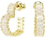Paar Creolen SWAROVSKI "Schmuck Geschenk Matrix Ohrringe Herz", gelb (gelbgoldfarben,