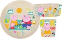 KOZIOL Kindergeschirr-Set "CONNECT PEPPA PIG" Made in Germany, 3 Teile, f&uuml;r 1 Person