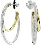 Paar Creolen SWAROVSKI "Schmuck Geschenk Hyperbola Ohrringe", gold...