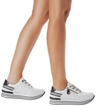 Plateausneaker REMONTE, Damen, Gr. 43, schwarz-wei&szlig; (wei&szlig;, schwarz), Leder, Schuhe